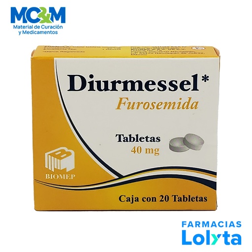 [2033] FUROSEMIDA 40 MG C/20 TAB DIURMESSEL LAB BIOMEP