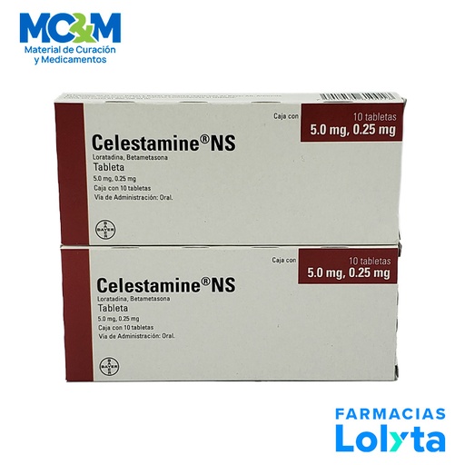 [2047] CELESTAMINE NS 5/0.25 MG C/10 TAB LORATADINA BETAMETASONA LAB BAYER