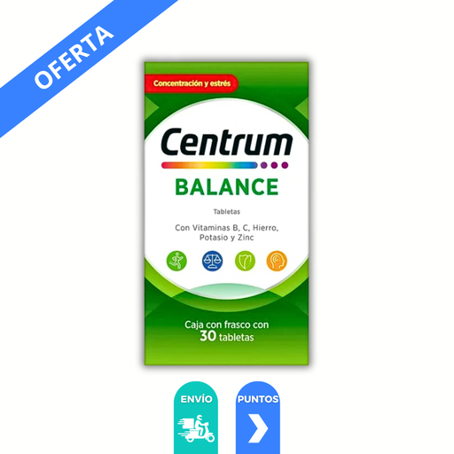 [2049] CENTRUM BALANCE C/30 TAB VITAMINA B Y C  HIERRO POTASIO ZINC LAB GSK