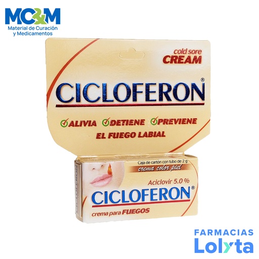 [2059] CICLOFERON COLOR PIEL CREMA 5% C/2 G ACICLOVIR LAB LIOMONT