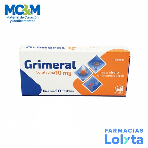 [2122] LORATADINA 10 MG C/10 TAB GRIMERAL LAB BIOMEP