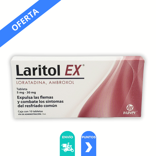 [2123] LORATADINA AMBROXOL 5/30MG C/10 TAB LARITOL EX LAB MAVER