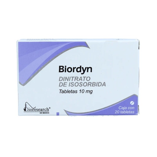 [2137] DINITRATO DE ISOSORBIDA 10 MG C/20 TAB BIORDYN LAB BIORESEARCH