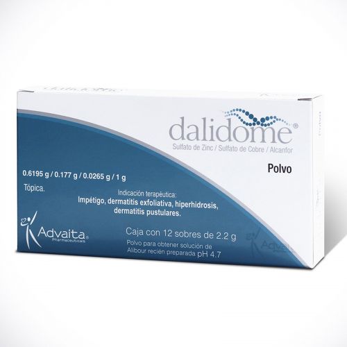 [2191] DALIDOME POLVO TOPICO ALIBOUR 2.2 G C/12 SOBRES ZINC COBRE ALCANFOR LAB ADVAITA
