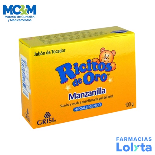 [2219] JABON RICITOS DE ORO PARA BEBE MANZANILLA C/100 G GRISI