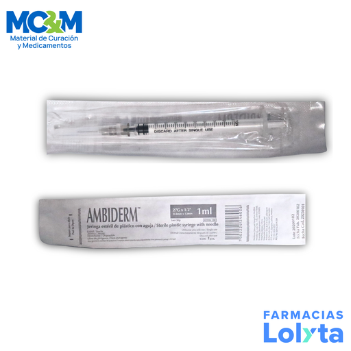 [2223] JERINGA 1 ML 27 X13 C/A GRIS C/1 PIEZA AMBIDERM