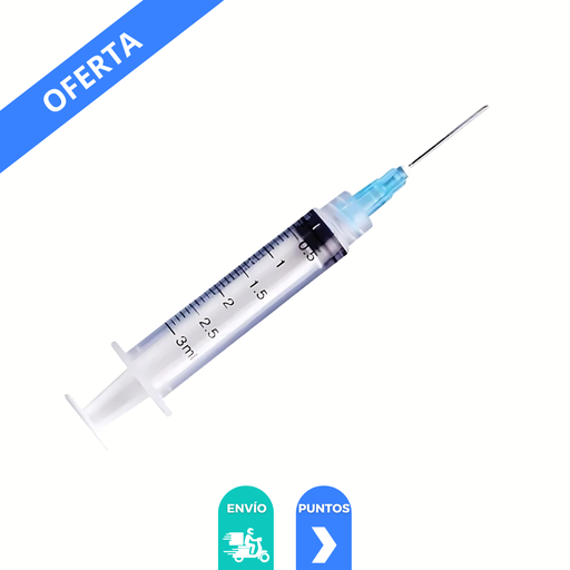 [71] JERINGA 3 ML 23 G X 25 MM C/A PIEZA AZUL SENSIMEDICAL