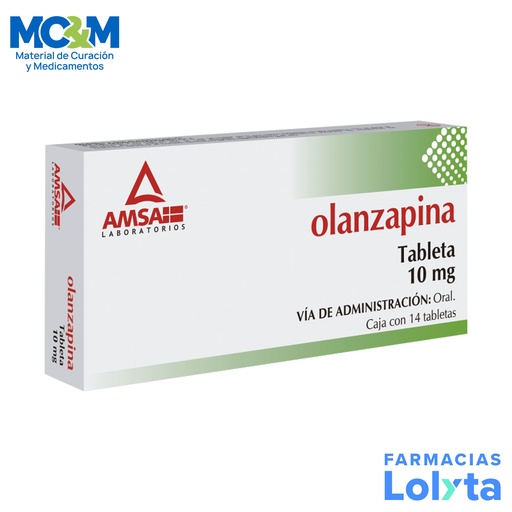 [2249] OLANZAPINA 10 MG C/14 TAB LAB AMSA