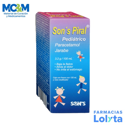 [2278] PARACETAMOL 3.2G/100ML SUSPENSION JARABE C/120 ML SONS PIRAL LAB SONS