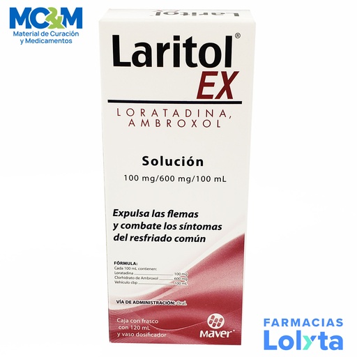 [2292] LORATADINA AMBROXOL SOL ORAL 100/600 MG/100 ML C/120 ML LARITOL EX LAB MAVER