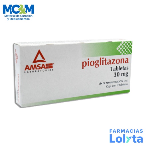 [2299] PIOGLITAZONA 30 MG C/7 TAB LAB AMSA