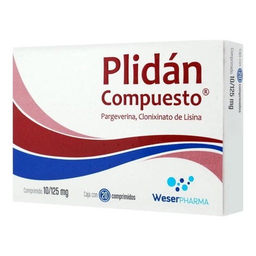 [2376] PLIDAN COMPUESTO 10/125MG C/20 COMPRIMIDOS PARGEVERINA/CLONIXINATO DE LISINA LAB WESERPHARMA