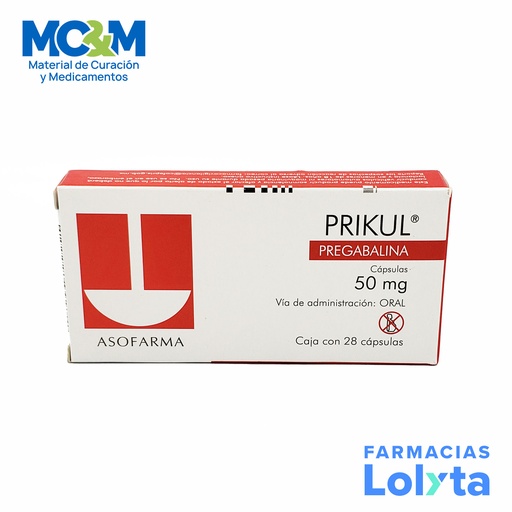 [2395] PRIKUL 50 MG C/28 CAP PREGABALINA LAB ASOFARMA