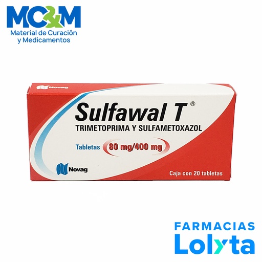[2402] TRIMETOPRIMA SULFAMETOXAZOL 80MG/400MG C/20 TAB SULFAWAL T LAB NOVAG