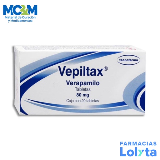 [2407] VERAPAMILO 80 MG C/20 TAB VEPILTAX LAB TECNOFARMA