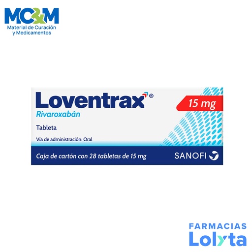 [1348] RIVAROXABAN 15 MG C/28 TAB LOVENTRAX LAB SANOFI AVENTIS (XARELTO)