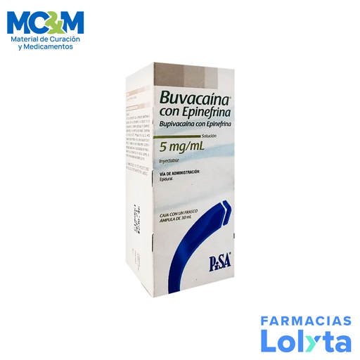 [2422] BUPIVACAINA CON EPINEFRINA SOL INY 5 MG/ML 30 ML BUVACAINA CON EPINEFRINA LAB PISA