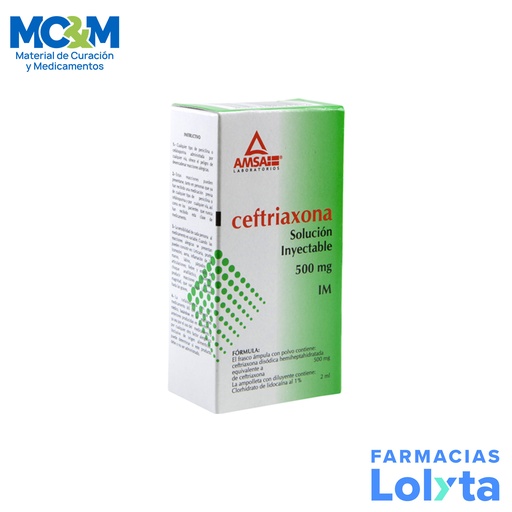 [2425] CEFTRIAXONA SOL INY 500 MG IM AMSA
