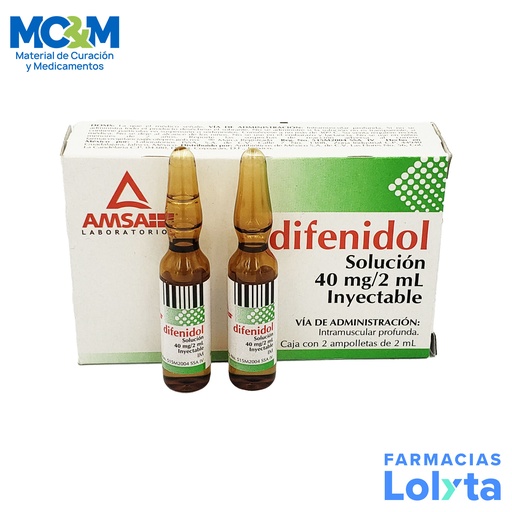[2432] DIFENIDOL SOL INY 40 MG/2 ML C/2 AMP IM LAB AMSA