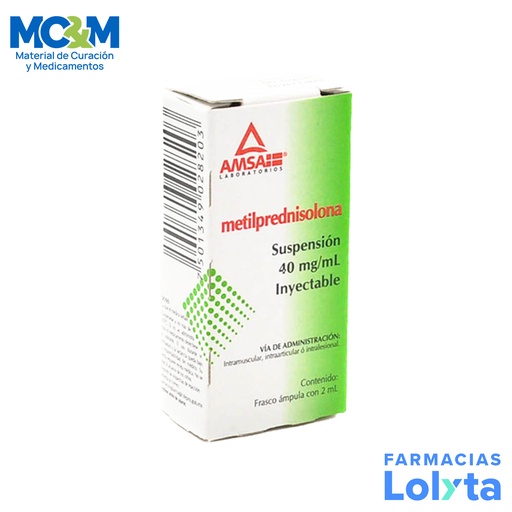 [2566] ACETATO DE METILPREDNISOLONA SOL INY 40 MG/ML C/2 ML LAB AMSA