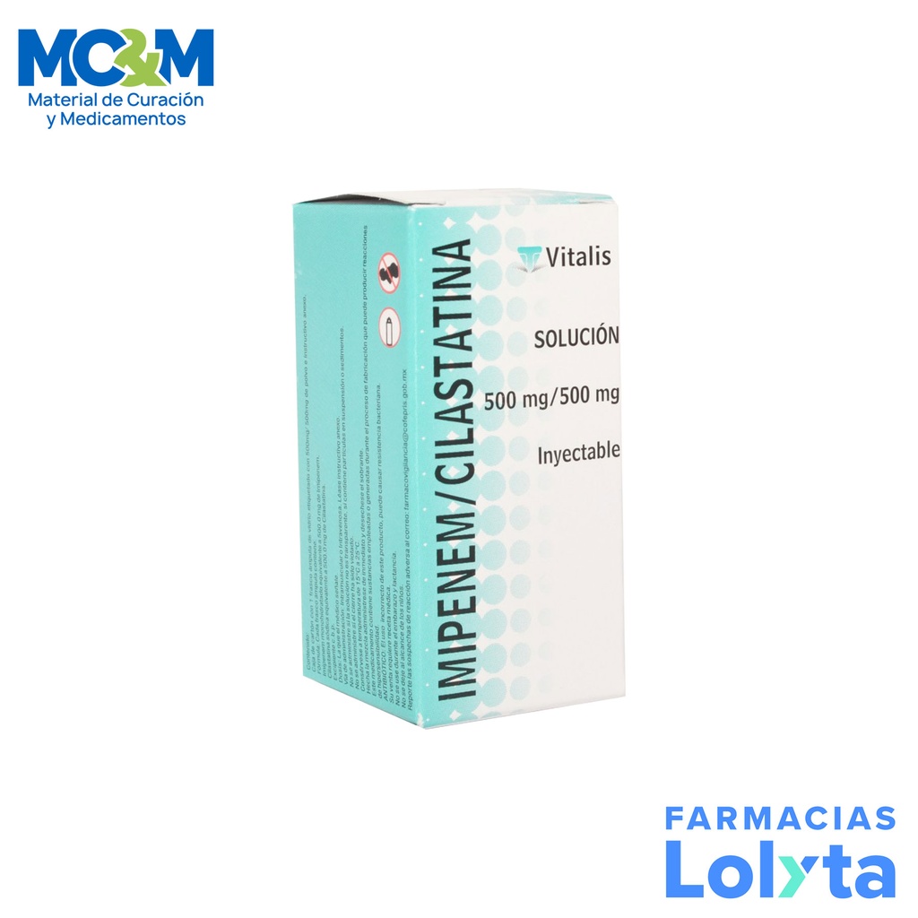 IMIPENEM/CILASTATINA SOL INY 500MG/500MG LAB VITALIS