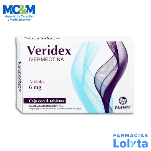 [2598] IVERMECTINA 6 MG C/4 TAB VERIDEX LAB MAVER