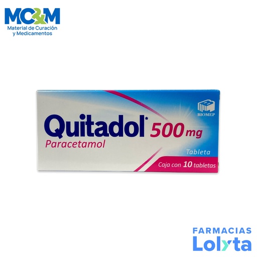 [2609] PARACETAMOL 500 MG C/10 TAB QUITADOL LAB BIOMEP