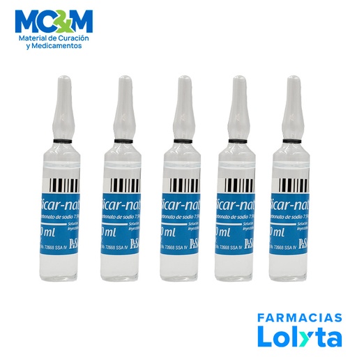 [2622] BICARNAT SOL INY 7.5% 10 ML PIEZA BICARBONATO DE SODIO LAB PISA