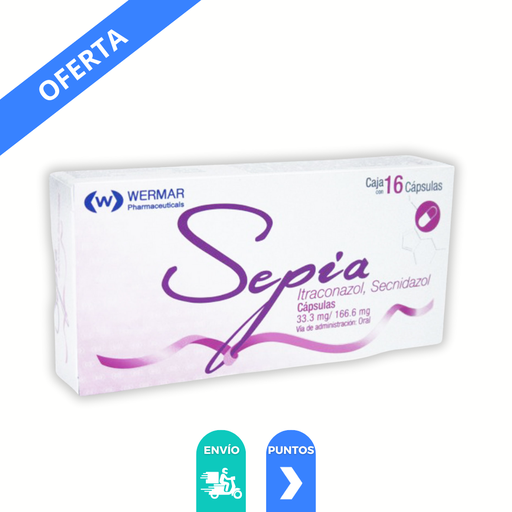 [2649] ITRACONAZOL SECNIDAZOL C/16 CAP 33.33/166.66 MG SEPIA LAB WERMAR