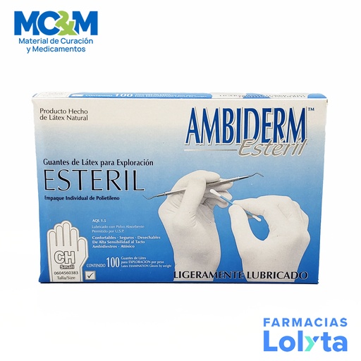 [2826] GUANTE ESTERIL CHICO C/100 AMBIDERM