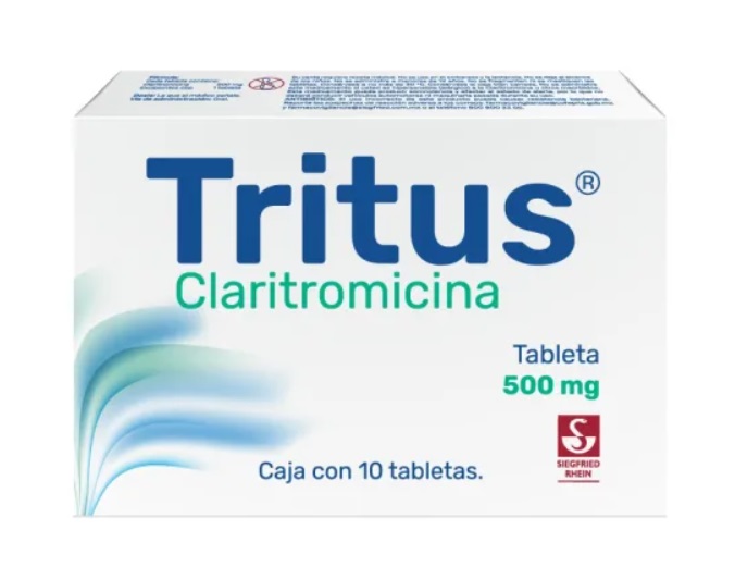 CLARITROMICINA 500 MG C/10 TAB TRITUS LAB SIEGFRIED