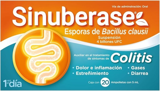 [2988] SINUBERASE SUSP ORAL 4 BILLONES UFC C/20 AMP 5 ML ESPORAS DE BACILLUS CLAUSII LAB SANOFI AVENTIS