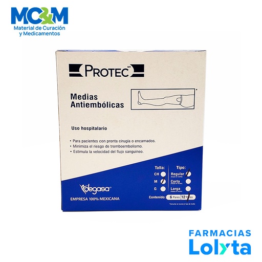 [3431] MEDIA ANTIEMBOLICA MEDIANA REGULAR A LA RODILLA PROTEC DEGASA 1608400