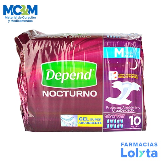 [3541] DEPEND CALZON NOCTURNO ADULTO MEDIANO C/10 PZA LAB KIMBERLY