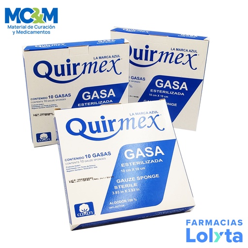[4183] GASA ESTERIL 10X10 CM C/10 QUIRMEX