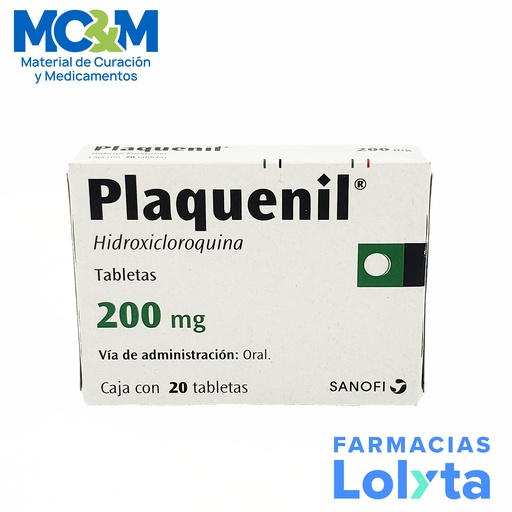[1340] PLAQUENIL 200 MG C/20 TAB HIDROXICLOROQUINA LAB SANOFI AVENTIS