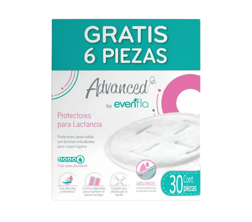 [2900] PROTECTORES PARA LACTANCIA C/30 PZAS EVENFLO ADVANCED