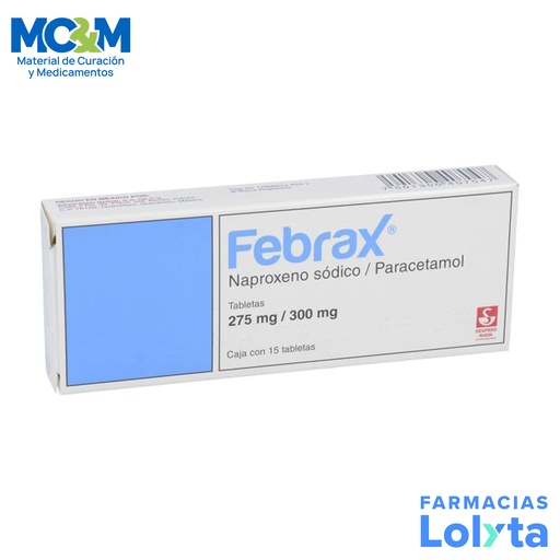 [693] FEBRAX 275/300 MG C/15 TAB NAPROXENO SODICO PARACETAMOL LAB SIEGFRIED  RHEIN