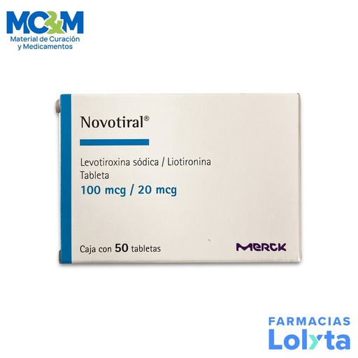 [1448] NOVOTIRAL 100/20 MCG C/50 TAB LEVOTIROXINA SODICA LIOTIRONINA LAB MERCK