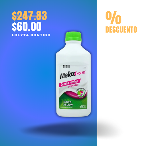 [2993] MELOX NOCHE SUSPENSION 3.5/2.8/5/1.5 G/100 ML FCO C/360 ML CARBONATO DE MAGNESIO HIDROXIDO DE ALUMINIO ALGINATO DE MAGNESIO CARBONATO DE CALCIO LAB SANOFI AVENTIS