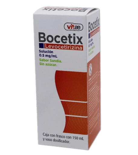 [3053] LEVOCETIRIZINA SOL ORAL 0.5 MG/ML FCO C/150 ML BOCETIX SABOR SANDIA LAB VITAE