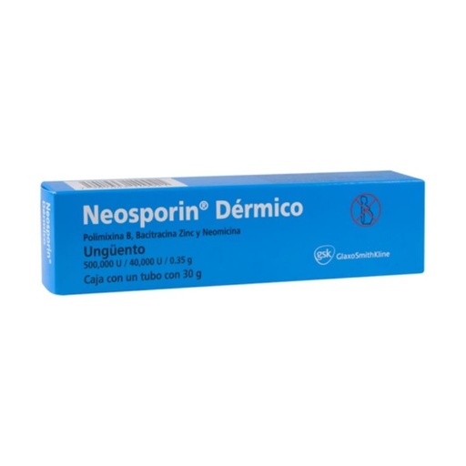 [3087] POLIMIXINA B BACITRACINA NEOMICINA UNGÜENTO 500 000/40 000 UI/0.35 G TUBO C/30 G NEOSPORIN DERMICO LAB STIEFEL