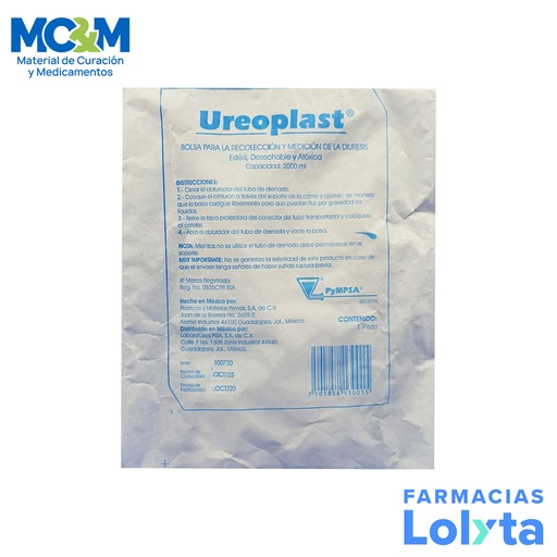 [4151] BOLSA RECOLECCION DE ORINA 2000 ML UREOPLAST LAB PISA