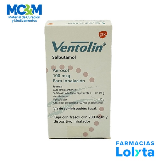 [857] VENTOLIN AEROSOL BUCAL P/INHALACION 100 MCG C/200 DOSIS SALBUTAMOL LAB GSK