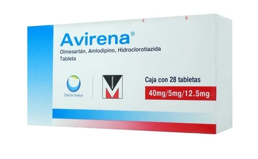 [3213] AVIRENA 40/5/12.5 MG C/28 TAB OLMESARTAN AMLODIPINO HIDROCLOROTIAZIDA LAB DAIICHI SANKYO