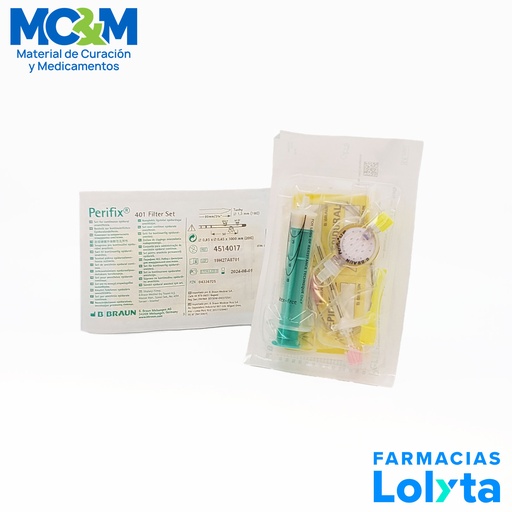 [3143] PERIFIX 401 18 G 80 MM EQUIPO DE ANESTESIA EPIDURAL REF 4514017 B. BRAUN