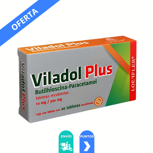 [3294] BUTILHIOSCINA PARACETAMOL 10/500 MG C/20 TAB RECUBIERTAS VILADOL PLUS LAB LOEFFLER