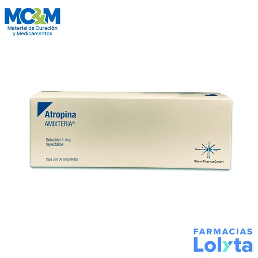 [1445] ATROPINA SOL INY 1 MG/ML C/1 AMP AMIXTERIA LAB STERN PHARMA