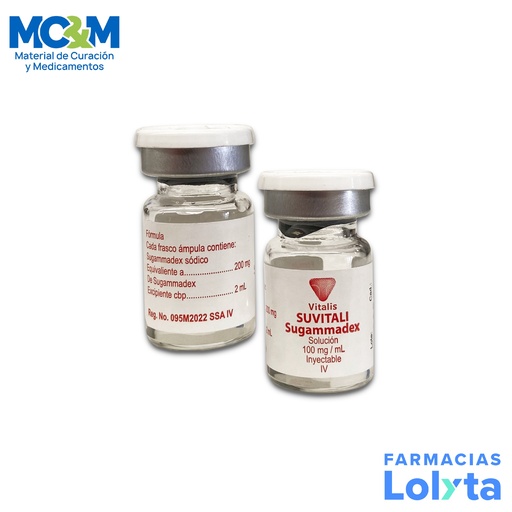 [1385] SUGAMMADEX SOL INY 100 MG/ML C/1 FCO AMPULA 2ML SUVITALI LAB VITALIS (BRIDION)