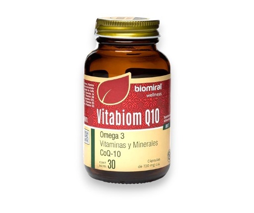 [3332] VITABIOM Q10 720 MG C/30 CAP OMEGA 3 VITAMINAS Y MINERALES LAB BIOMIRAL